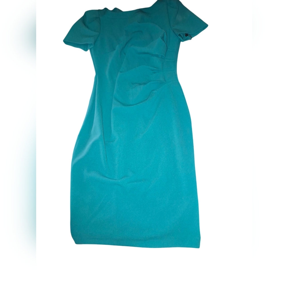 Calvin Klein Asymmetrical Dress in Teal
